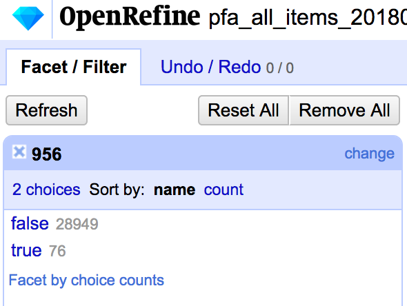openrefine boolean facets